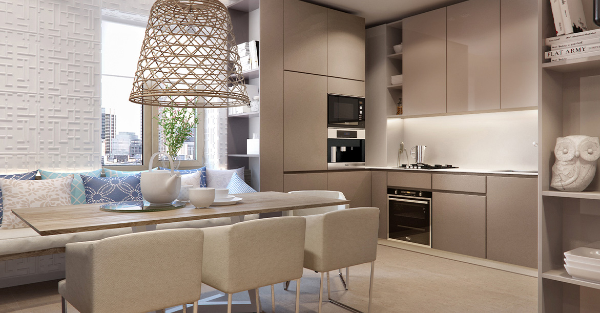 Image ofКухня в цвете глянцевый  и матовый латте 